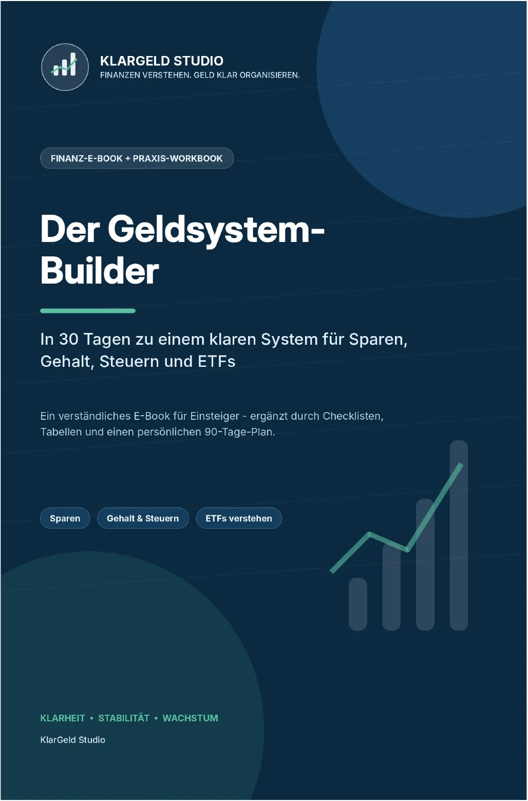 Cover des Geldsystem-Builders von KlarGeld Studio